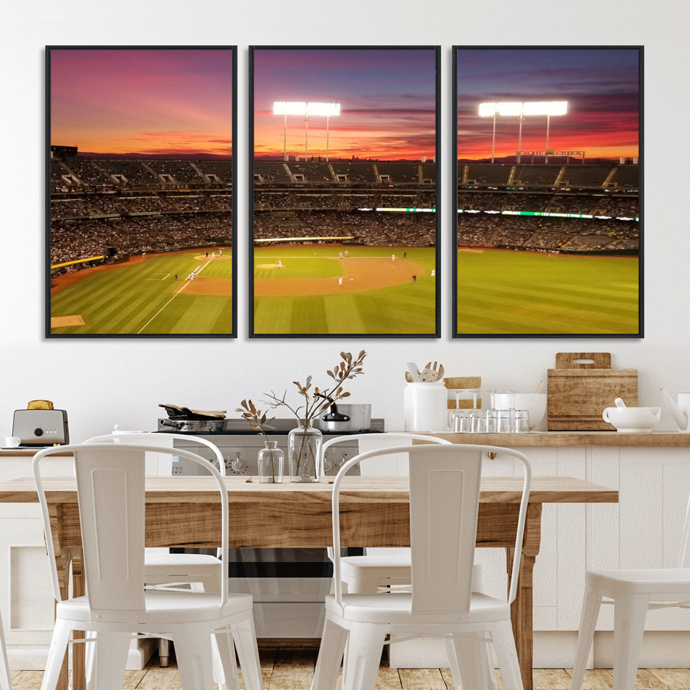 MGV-FC-60X30-3P - Oakland Athletics Baseball Team Print - Oakland Coliseum Stadium Wall Art Canvas Print