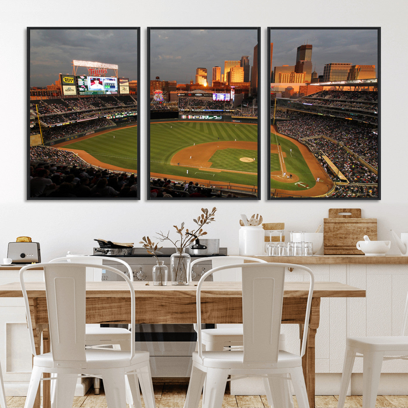 MGV-FC-60X30-3P - Minnesota Twins Baseball Team Print - Minneapolis Target Field Stadium Wall Art Canvas Print