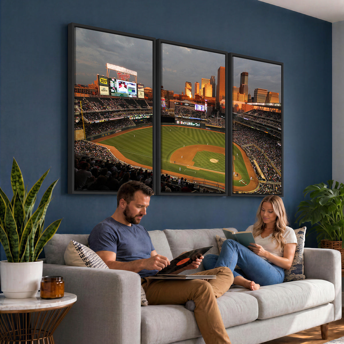 99822-MGV-CV-36X24 - Minnesota Twins Baseball Team Print, Minneapolis Target Field Stadium Wall Art