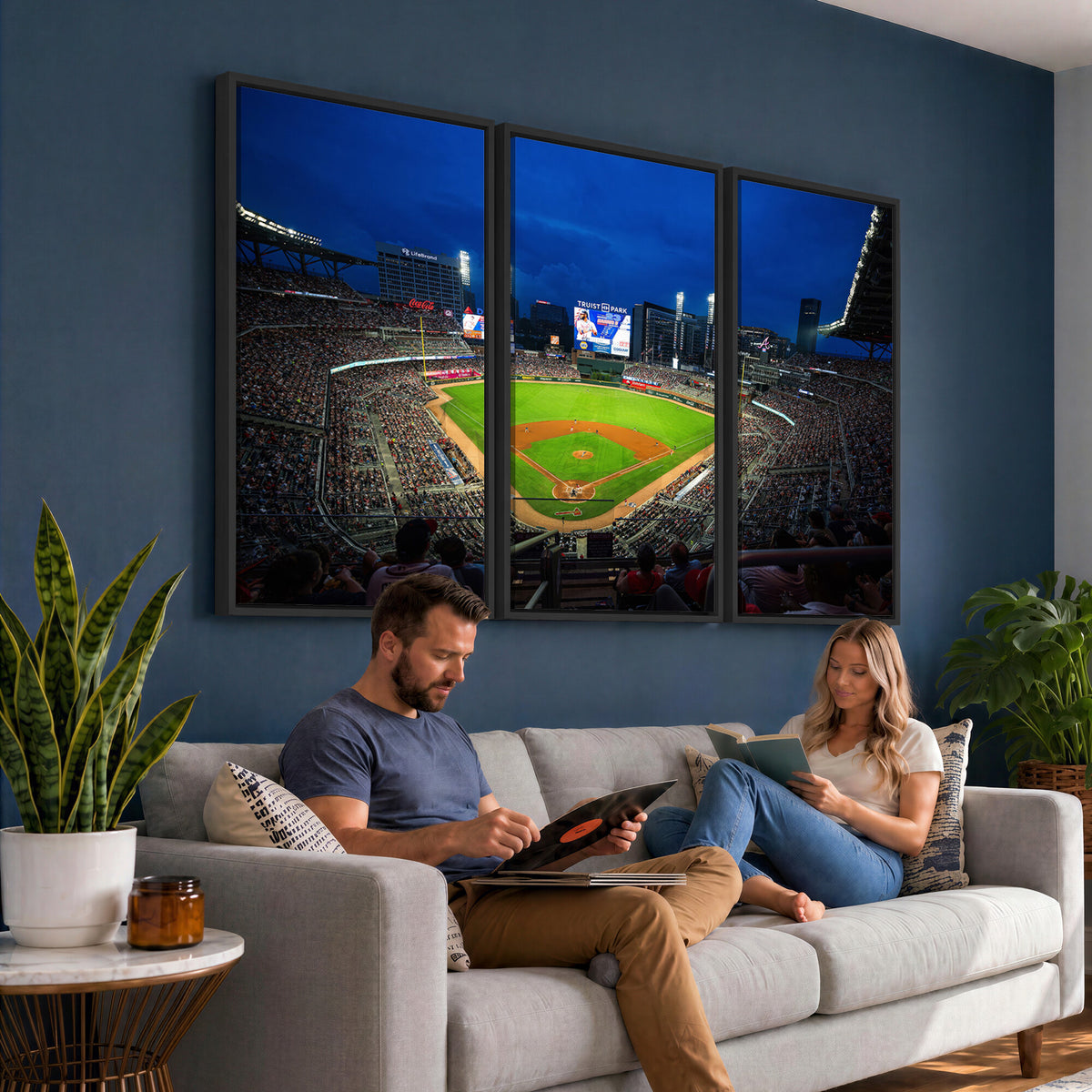 88590-MGV-CV-36X24 - Truist Park Night Game Canvas Art, Atlanta Braves Stadium