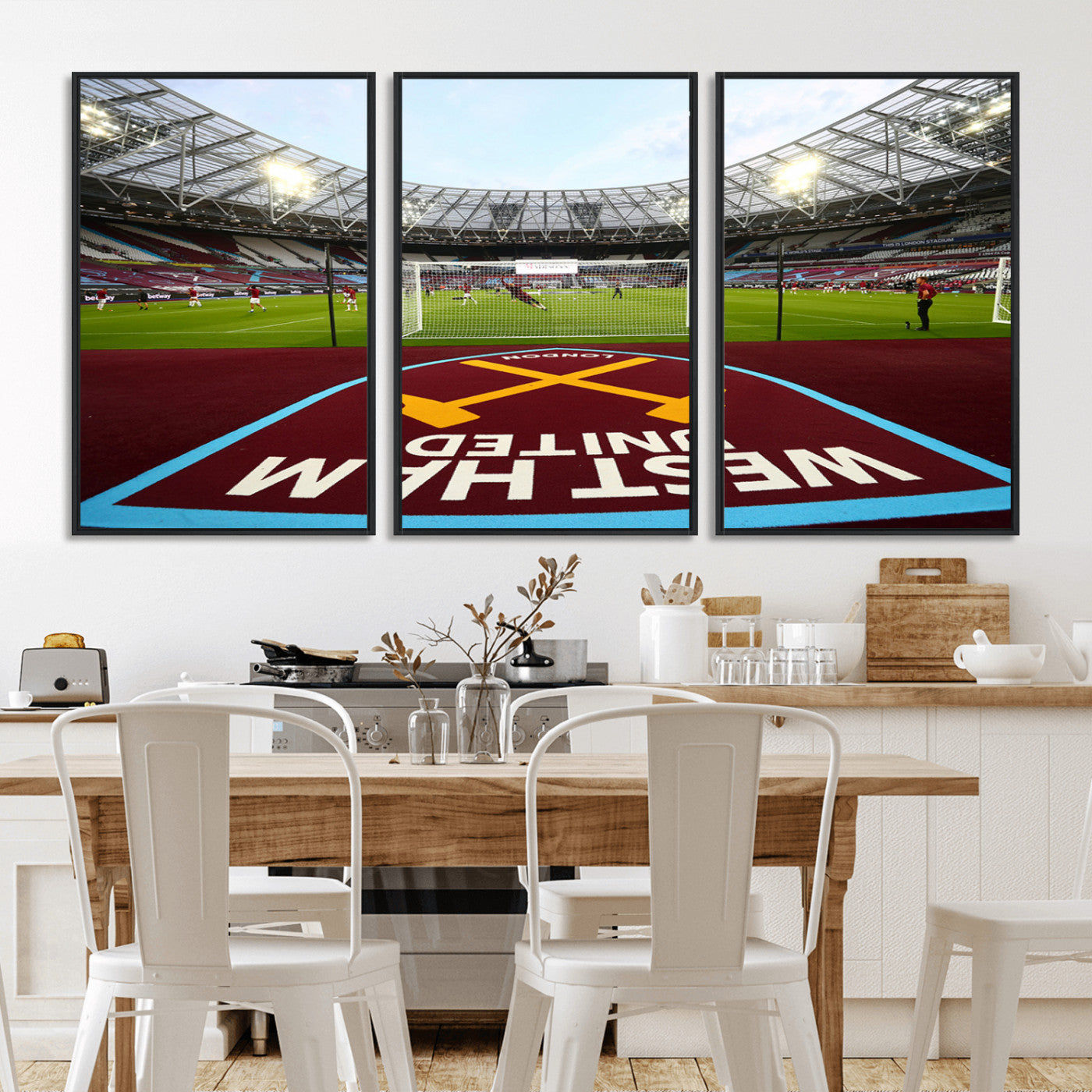 MGV-FC-60X30-3P - West Ham United FC Stadium Canvas Wall Art – London Stadium Football Print – Premier League Team