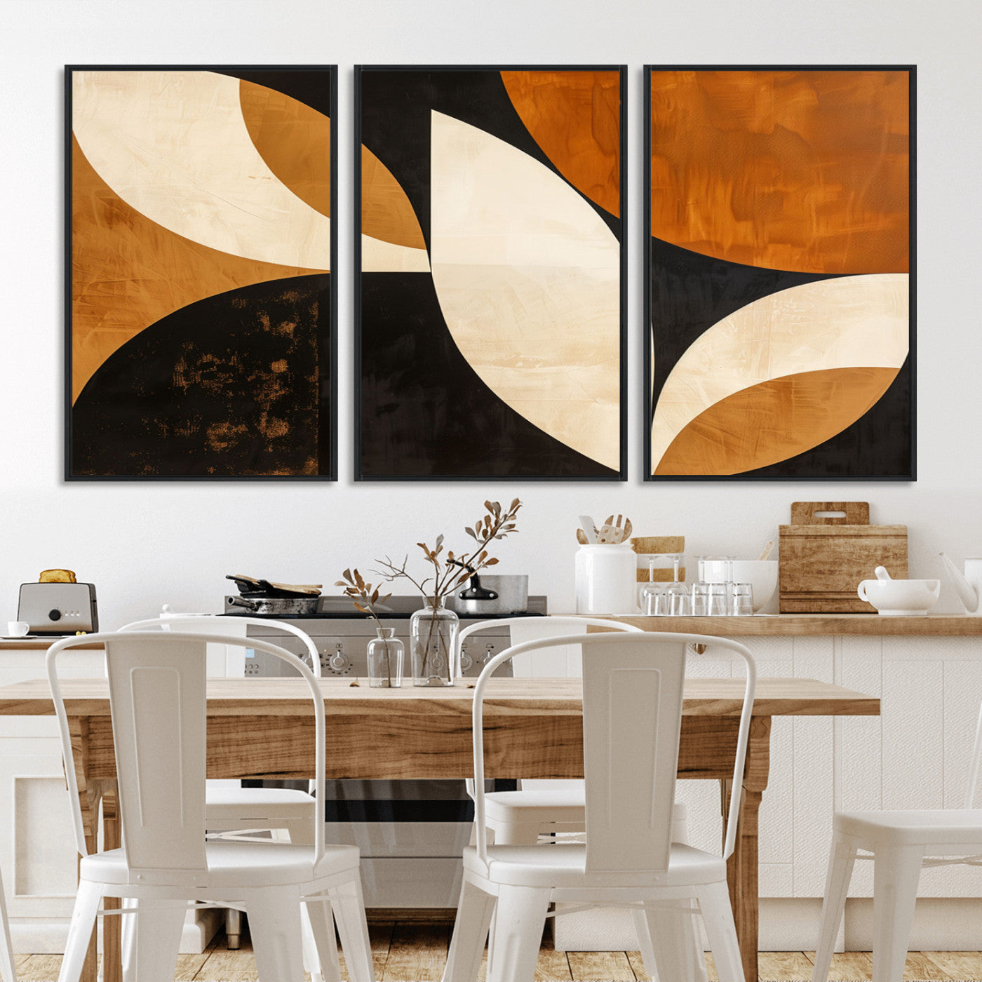 -Geometric Abstract Wall Art Canvas Print, Mid Century Modern Wall Art Print