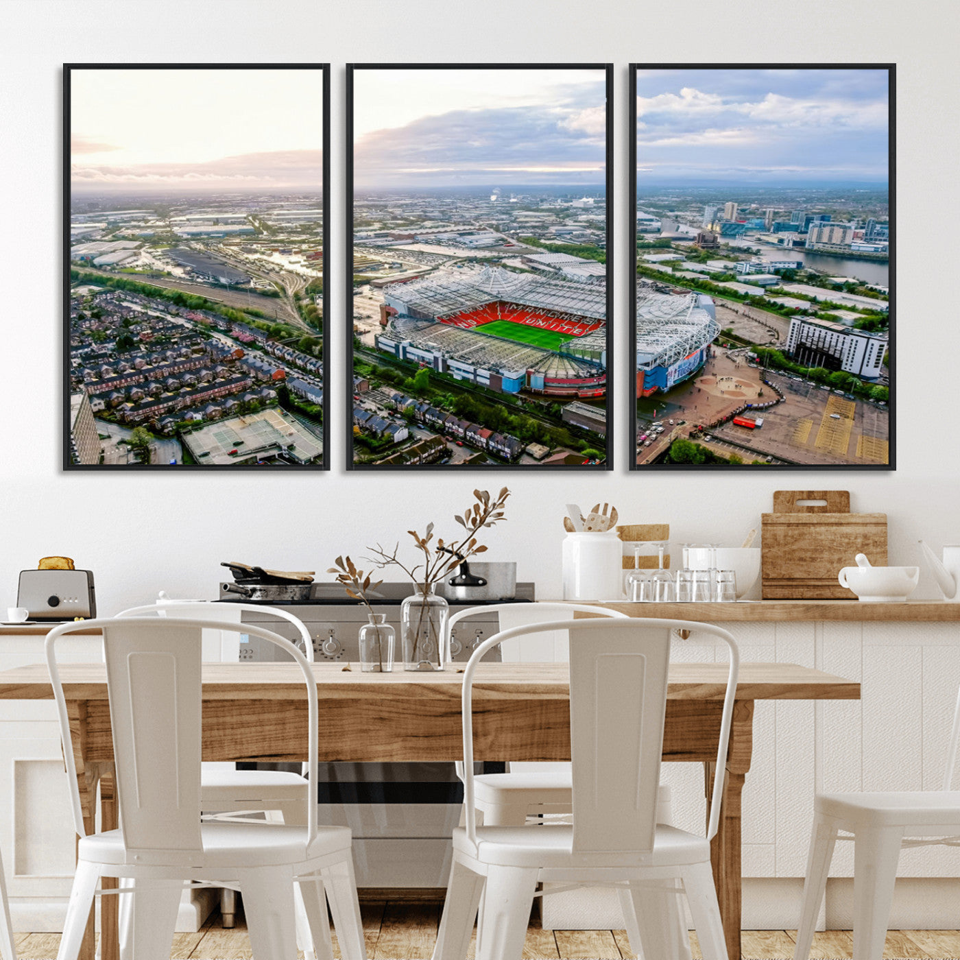 MGV-FC-60X30-3P - Old Trafford Manchester United Stadium Wall Art Canvas Print - Aerial View Stadium, Old Trafford