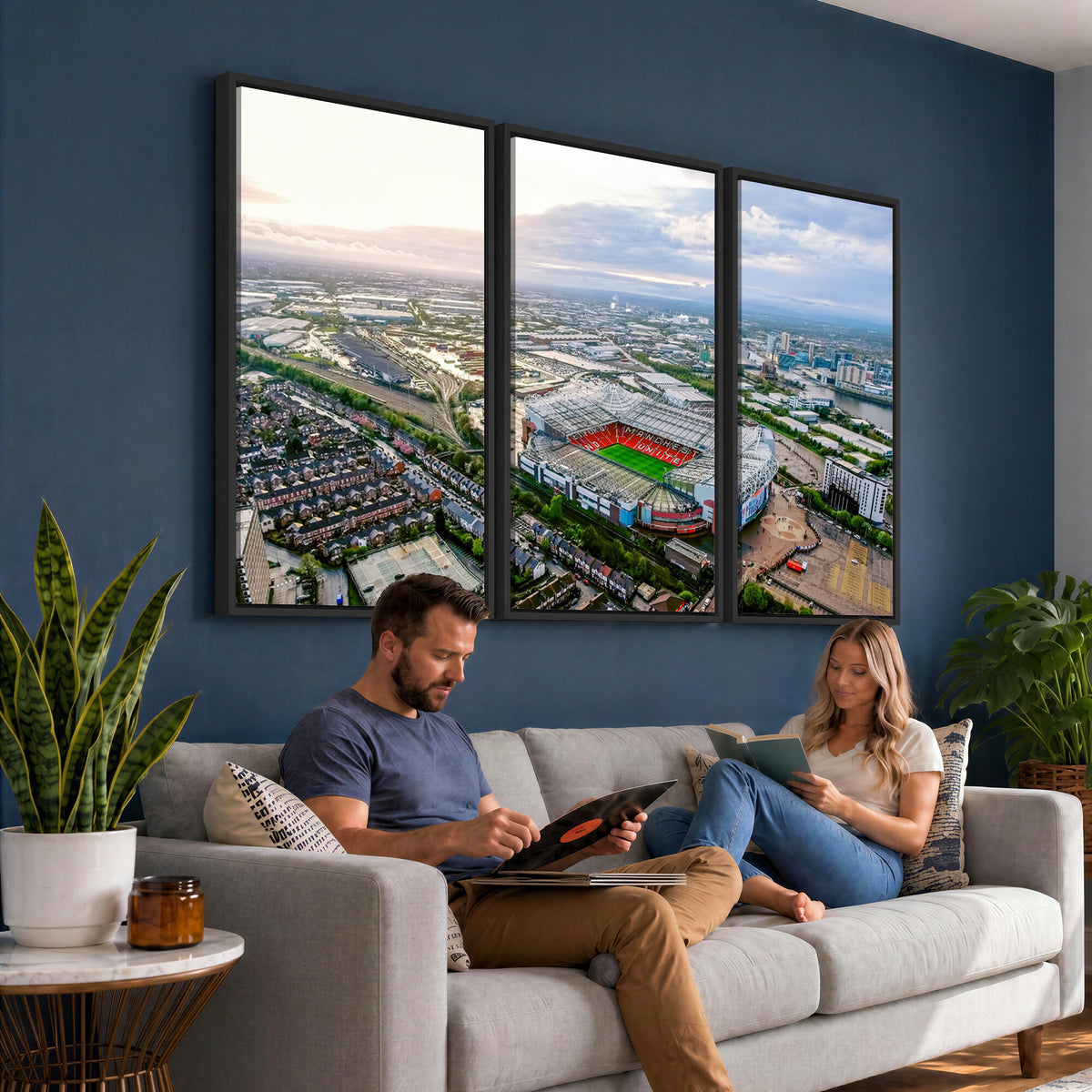 85657-MGV-CV-36X24 - Old Trafford Manchester United Stadium Wall Art Canvas Print