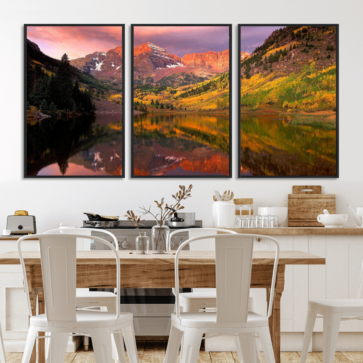 86946-MGV-CV-36X24-Colorado Rockies Mountain Sunset Wall Art | Ready to Hang and Framed | Scenic Nature Landscape
