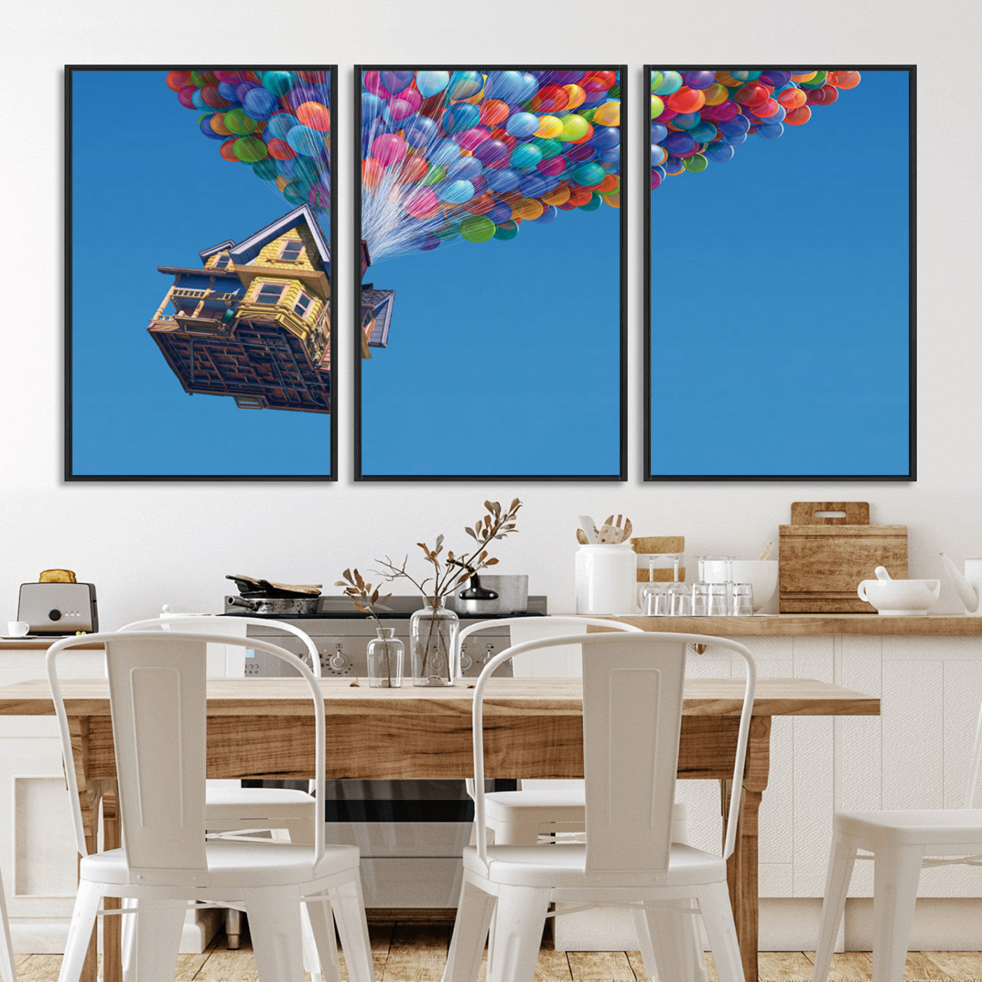 MGV-FC-60X30-3P - Carl Fredricksen, Up Movie Wall Art, Balloons Wall Art, Air Balloons for Kids Room Print