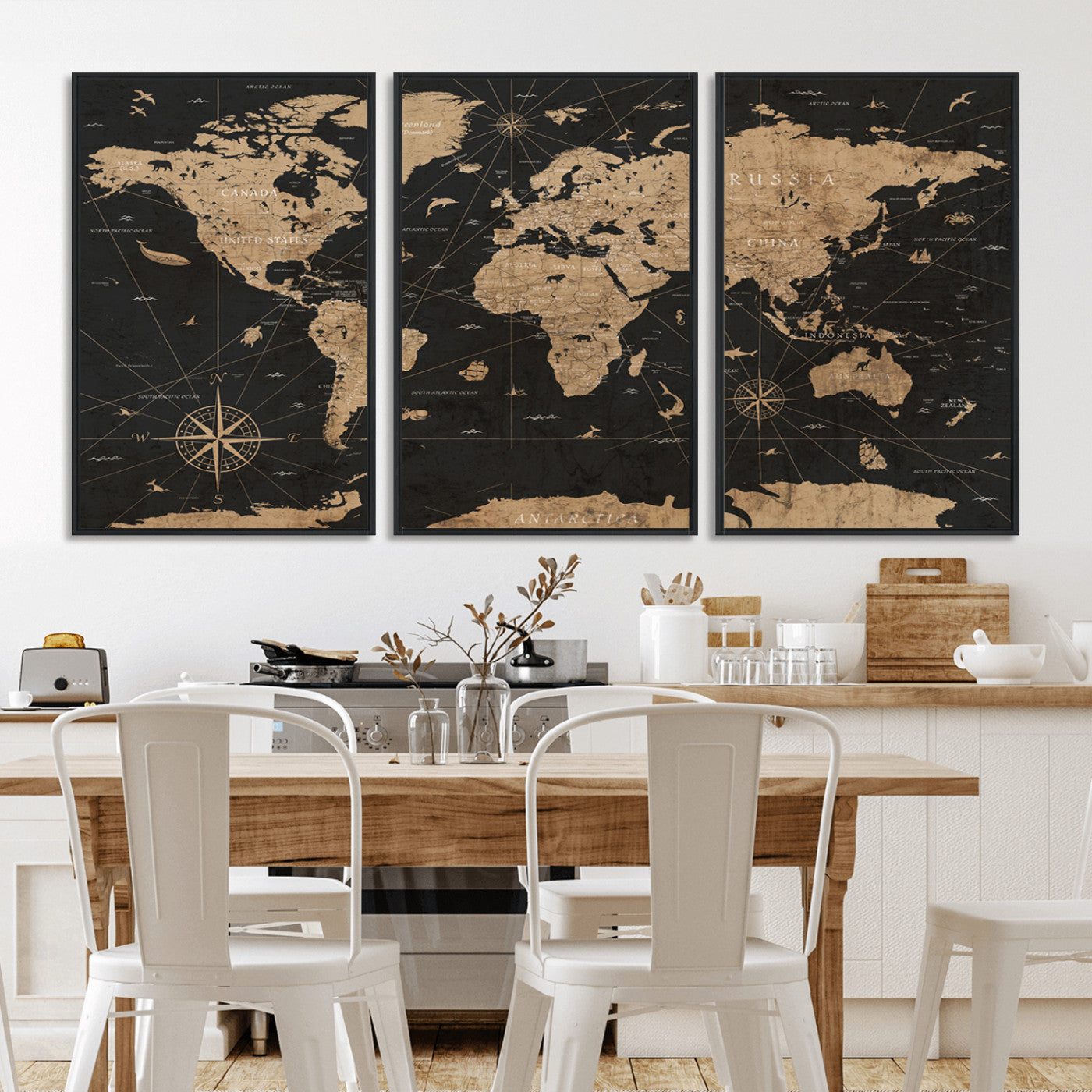 61023-MGV-CV-36X24-World Map Canvas Print – Framed Wall Art for Home Decor