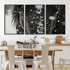 73281-MGV-FC-60X30-3P_Black-Winter Horse Snow Wall Art Canvas Print