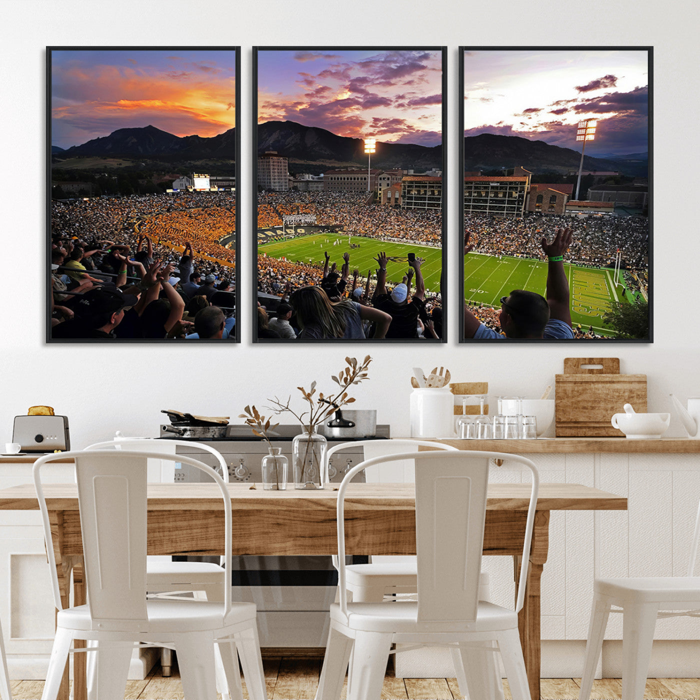 MGV-FC-60X30-3P - Folsom Field - University of Colorado Buffaloes Football Stadium Wall Art, Colorado Buffaloes Wall