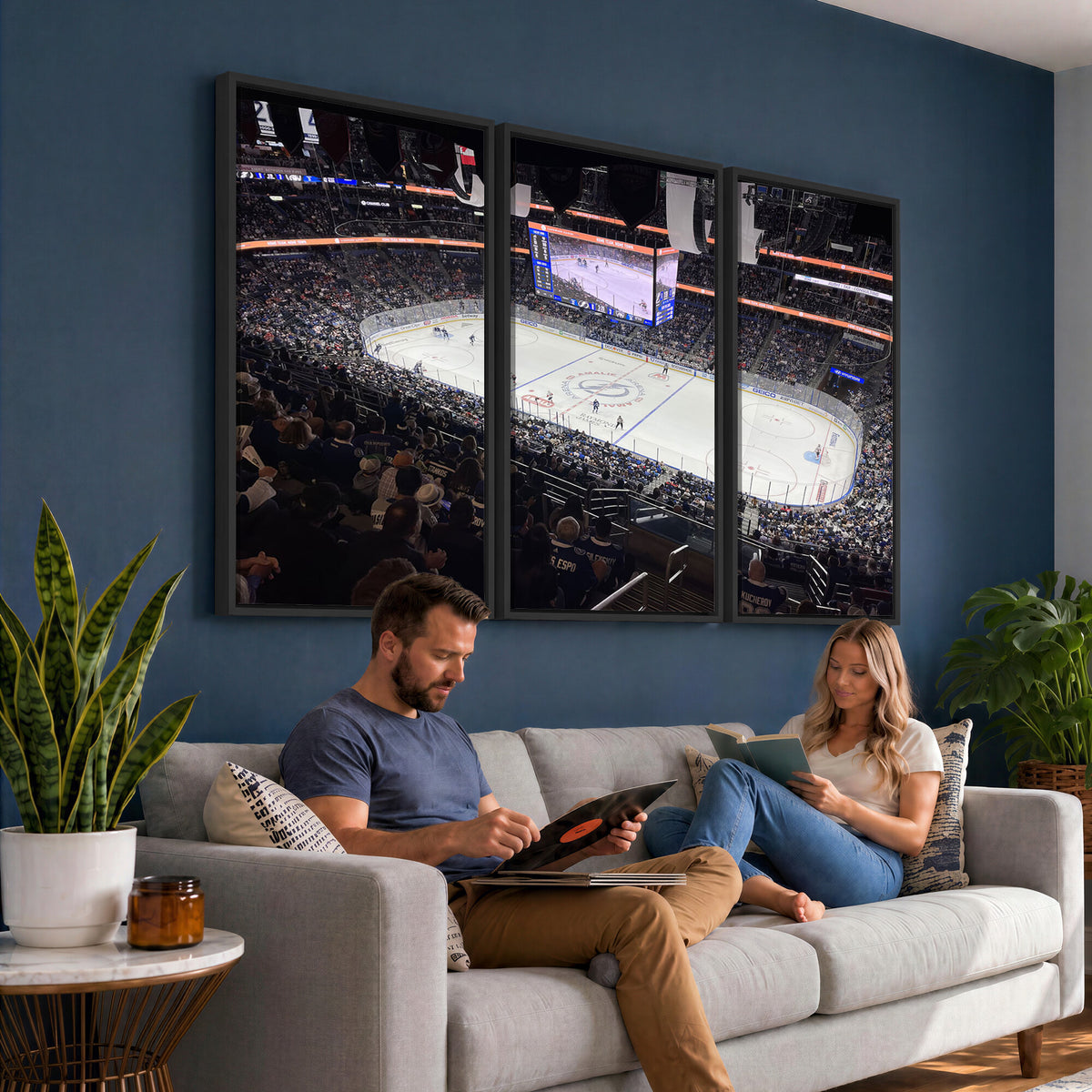 51641-MGV-CV-36X24 - Amalie Arena Florida Wall Art Canvas Print, NHL Hockey, Framed and Ready to Hang