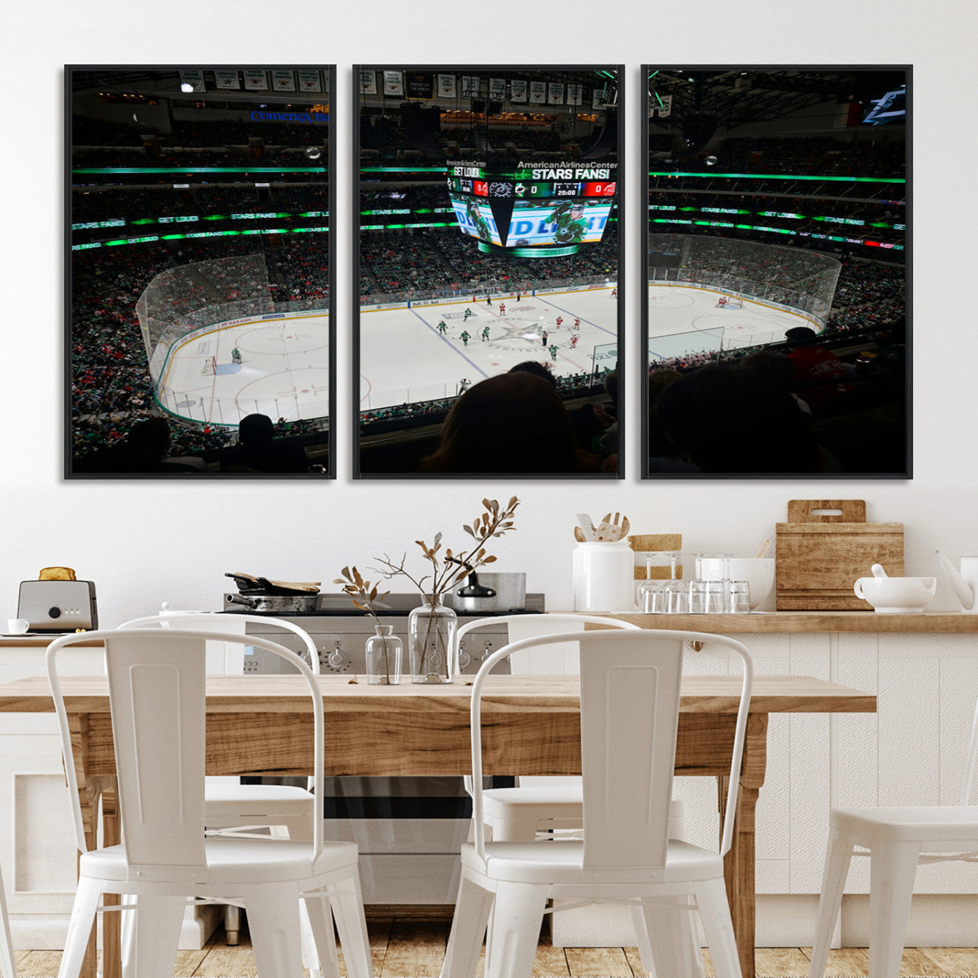 MGV-FC-60X30-3P - American Airlines Center Dallas Stars Wall Art Canvas Print - Dallas Hockey Arena Stadium Print