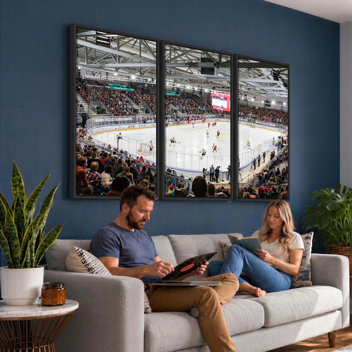 79352-MGV-CV-36X24 - Lausanne Arena Ice Hockey Stadium Wall Art Canvas Print