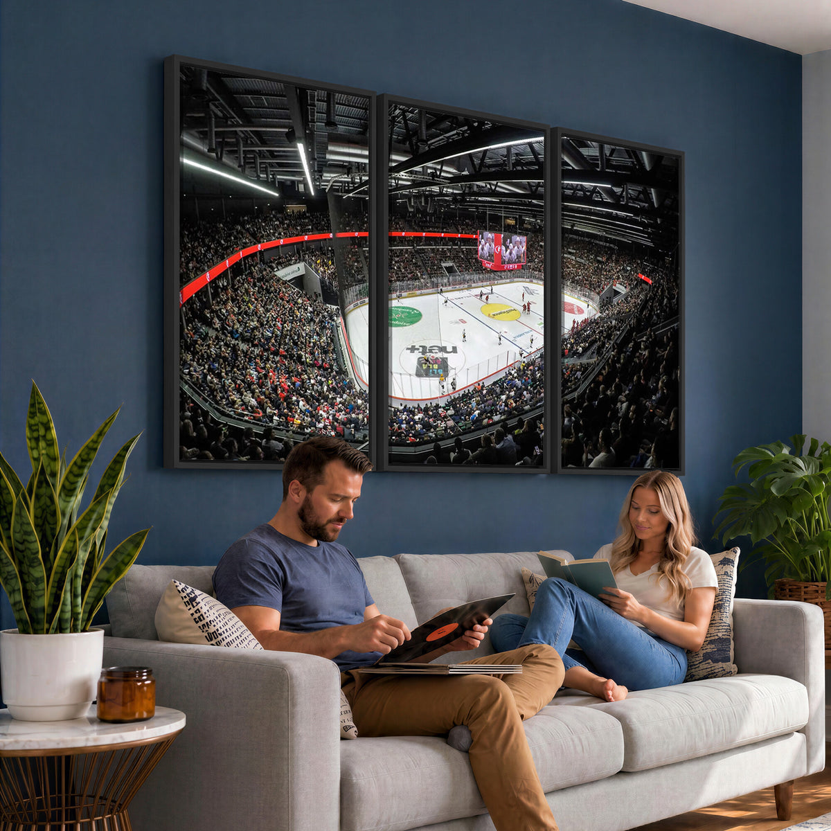 46282-MGV-CV-36X24 - Vaudoise Lausanne Ice Hockey Arena Stadium Wall Art Canvas