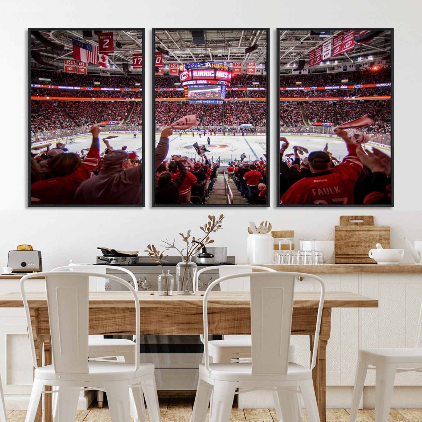 MGV-FC-60X30-3P - Carolina Hurricanes Ice Hockey Stadium Wall Art, Carolina Hurricanes Canvas Print