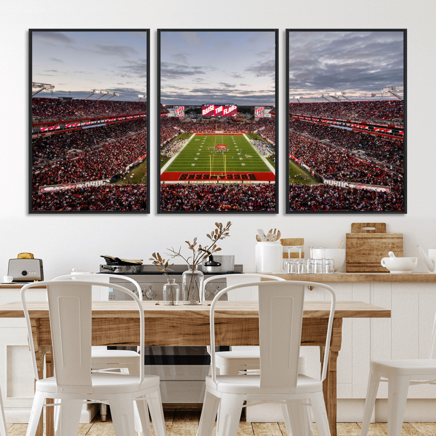 MGV-FC-60X30-3P - Florida Tampa Raymond James Stadium Wall Art Canvas Print - NFL Football Stadium Print Canvas