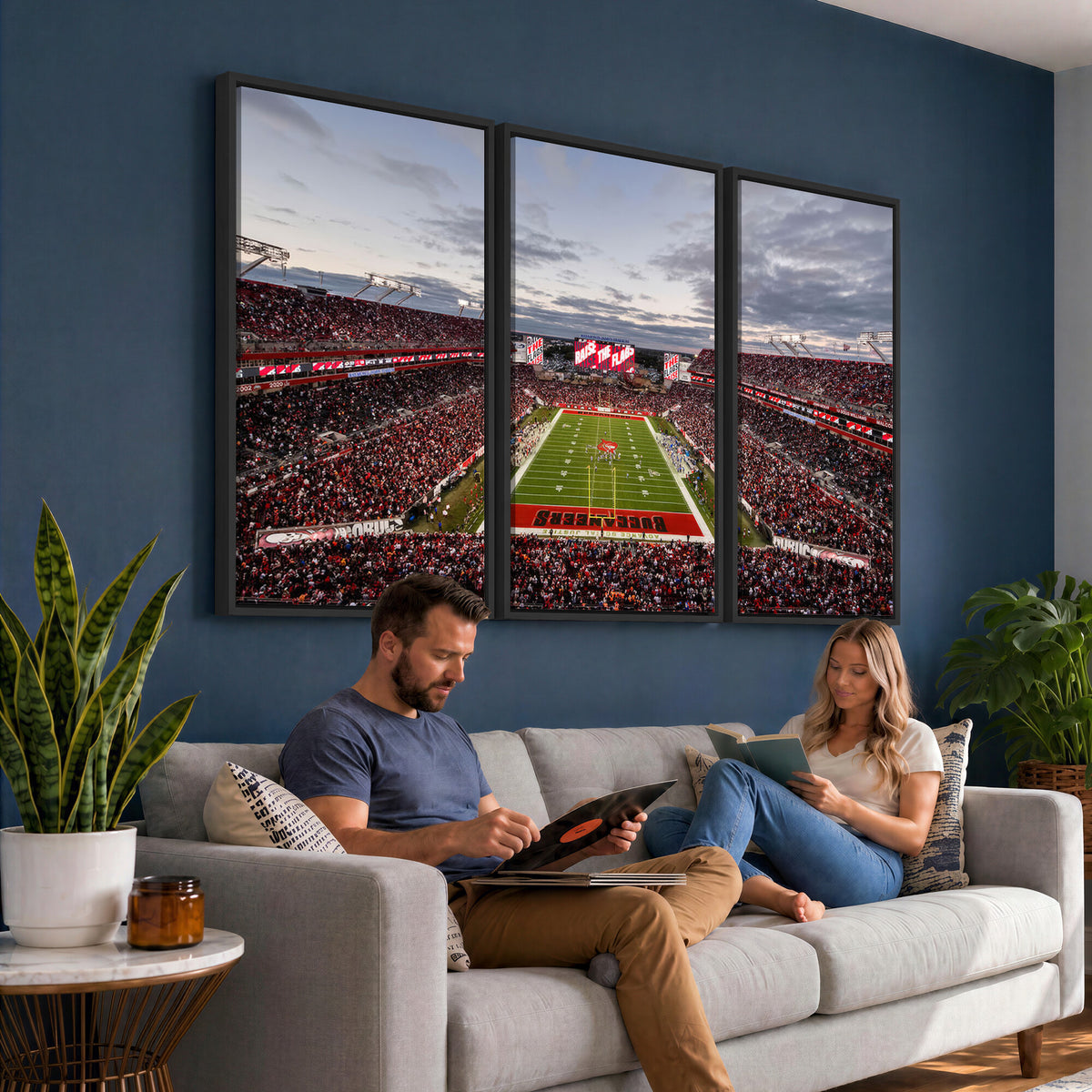 35698-MGV-CV-36X24 - Florida Tampa Raymond James Stadium Wall Art Canvas Print - NFL Football Stadium Print Canvas