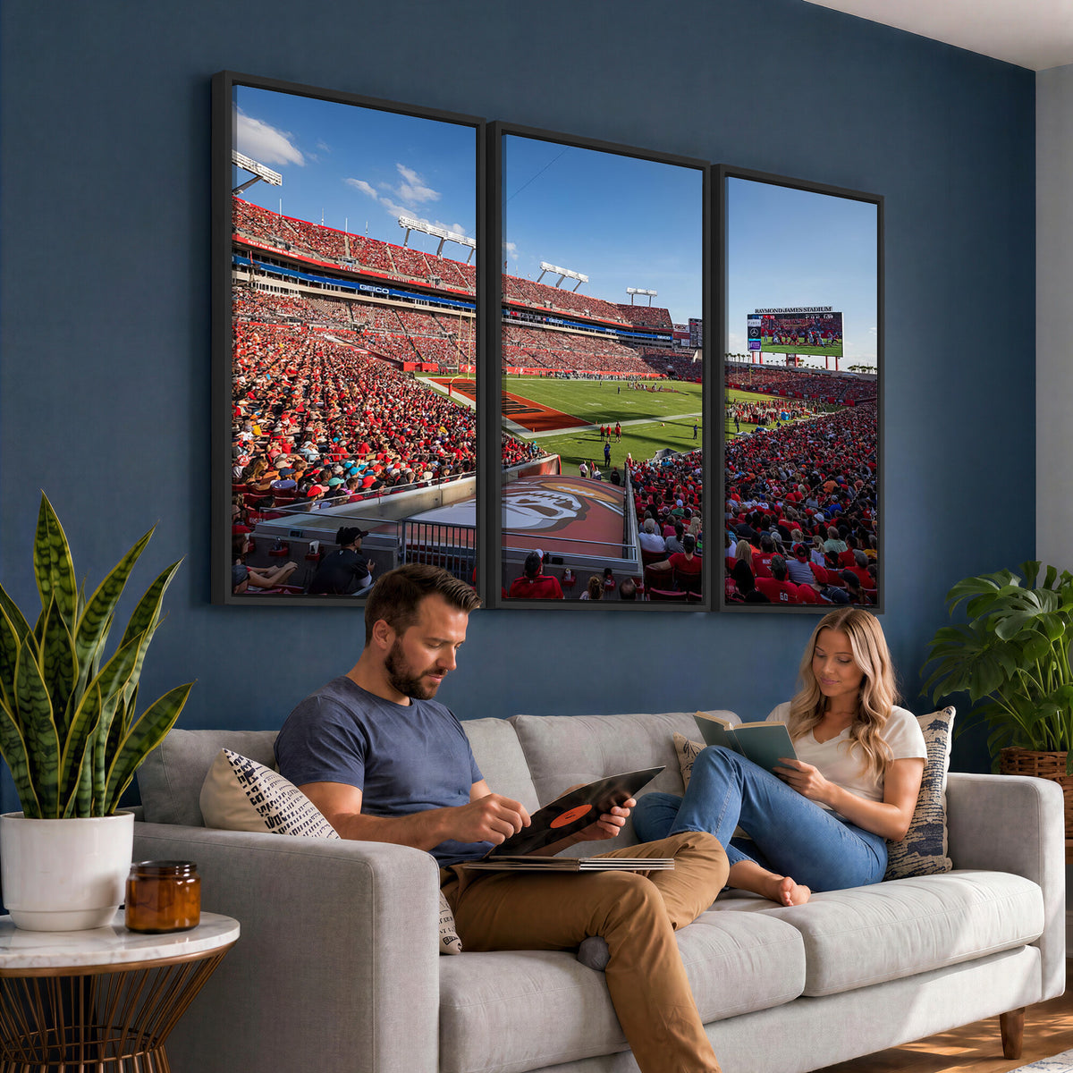 65229-MGV-CV-36X24 - Florida Tampa Raymond James Stadium Wall Art Canvas Print - NFL Football Stadium Print
