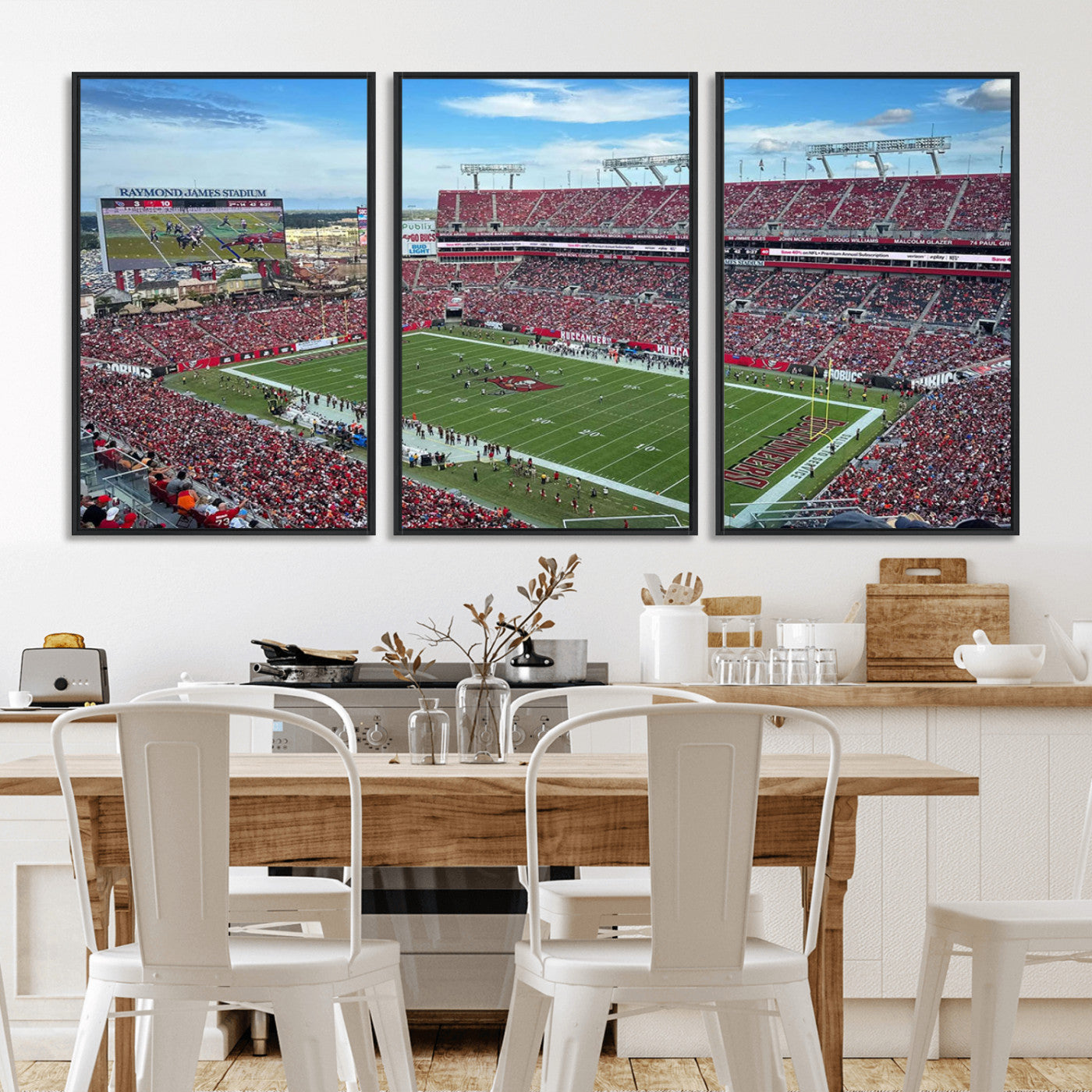 MGV-FC-60X30-3P - Florida Tampa Raymond James Stadium Wall Art Canvas Print - NFL Football Stadium Print Canvas