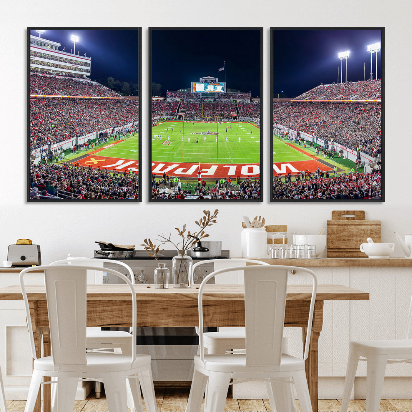 MGV-FC-60X30-3P - NC State Wolfpack Canvas Print - Raleigh Carter-Finley Stadium Wall Art, Football Team Canvas Print