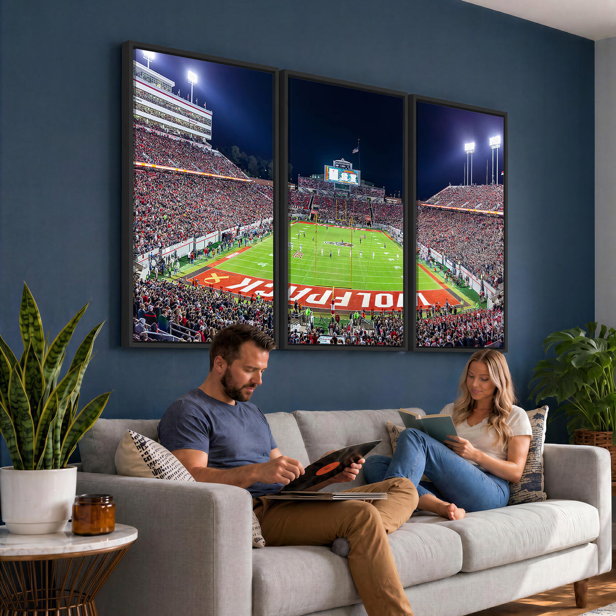 23086-MGV-CV-36X24 - NC State Wolfpack Canvas Print - Raleigh Carter-Finley Stadium Wall Art, Football Team Canvas Print