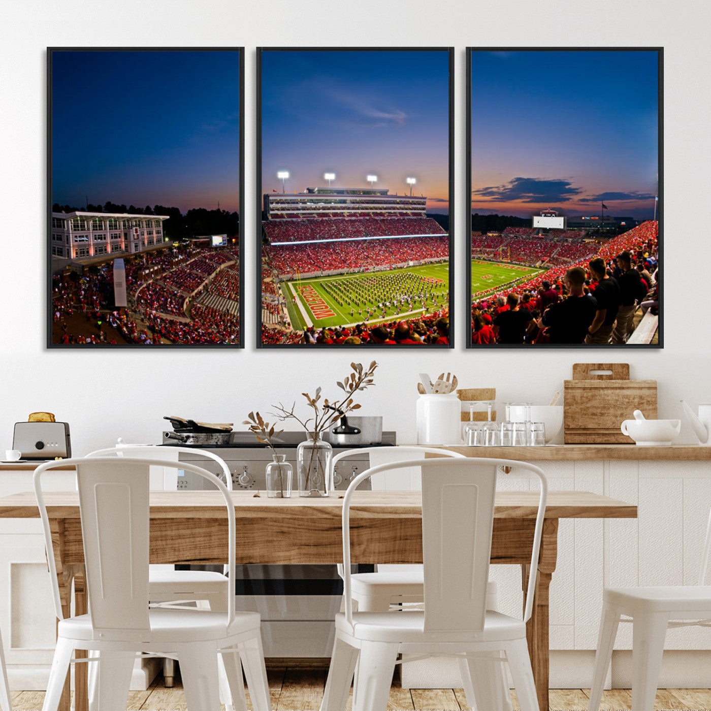 MGV-FC-60X30-3P - NC State Wolfpack Football Team Print - Raleigh Carter-Finley Stadium Wall Art Canvas Print
