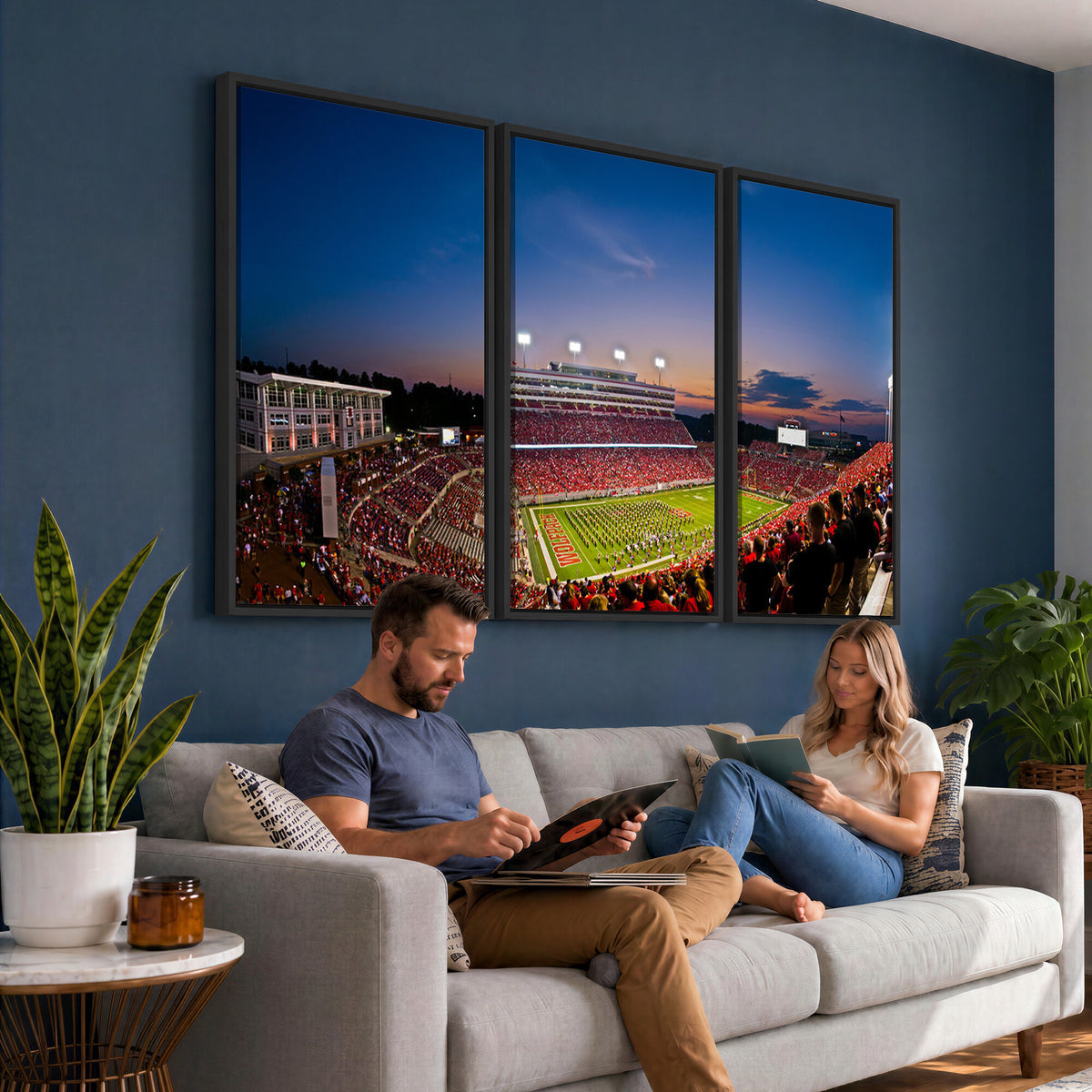 33313-MGV-CV-36X24 - NC State Wolfpack Football Team Print - Raleigh Carter-Finley Stadium Wall Art Canvas Print