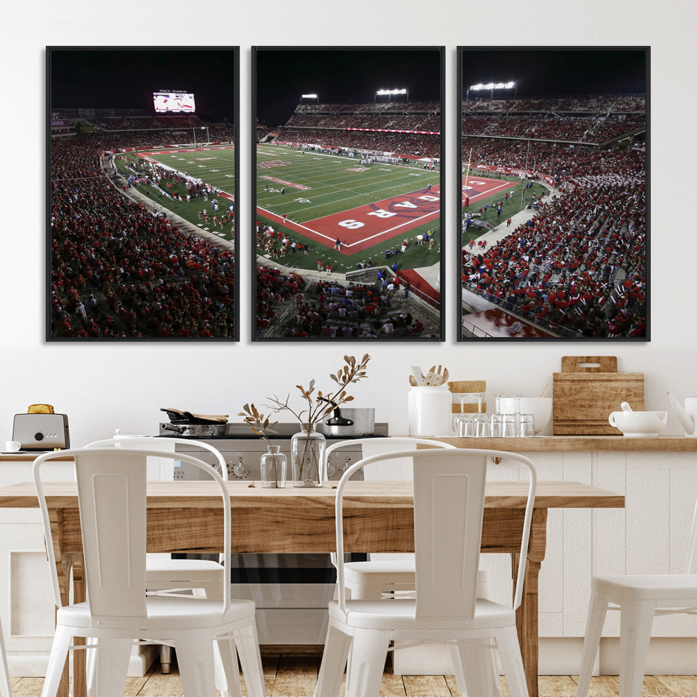 MGV-FC-60X30-3P - Houston Cougars Football Team Print - Houston TDECU Stadium Wall Art Canvas Print