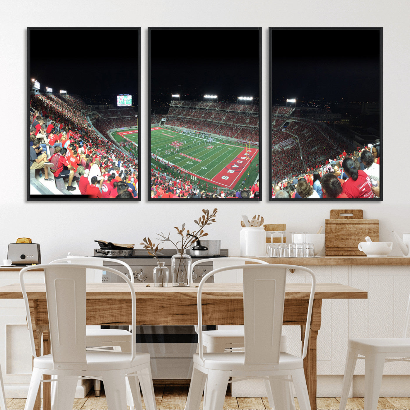 MGV-FC-60X30-3P - Houston Cougars Football Team Print - Houston TDECU Stadium Wall Art Canvas Print