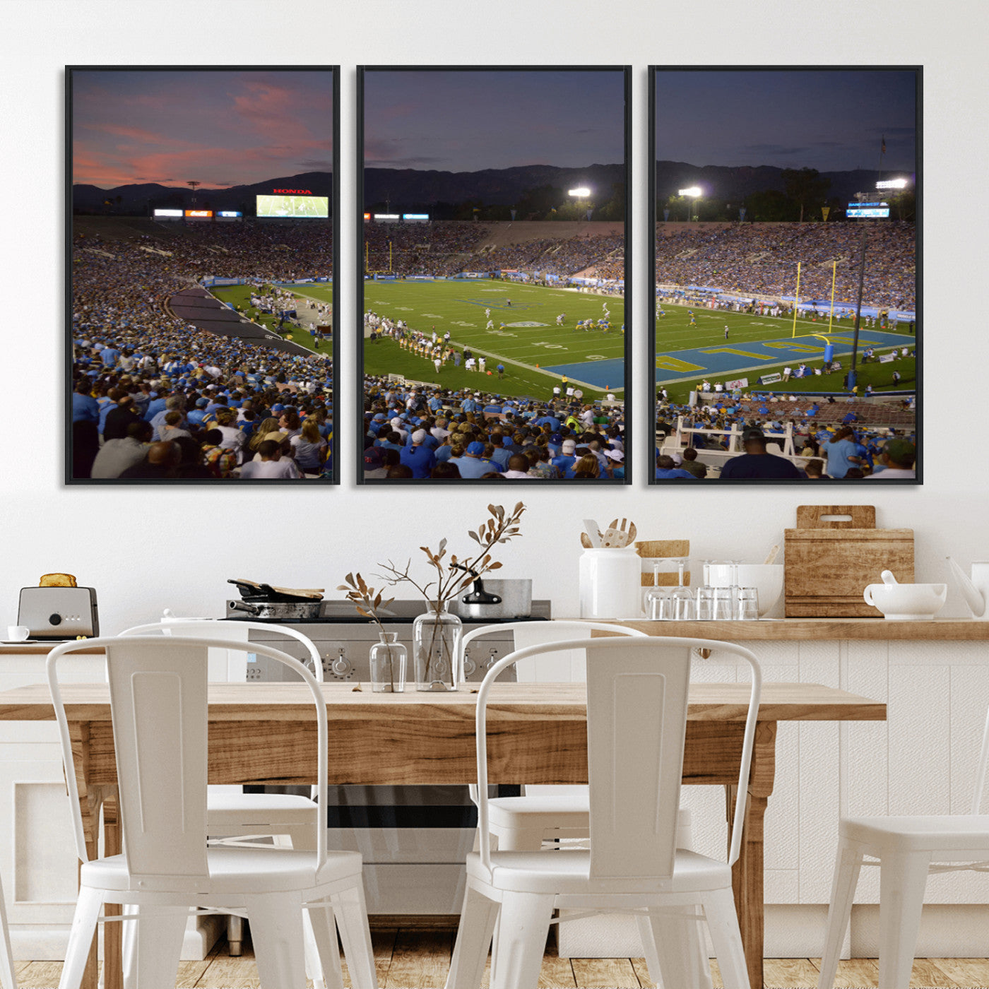 MGV-FC-60X30-3P - UCLA Bruins Football Team Print - Pasadena Rose Bowl Stadium Wall Art Canvas Print