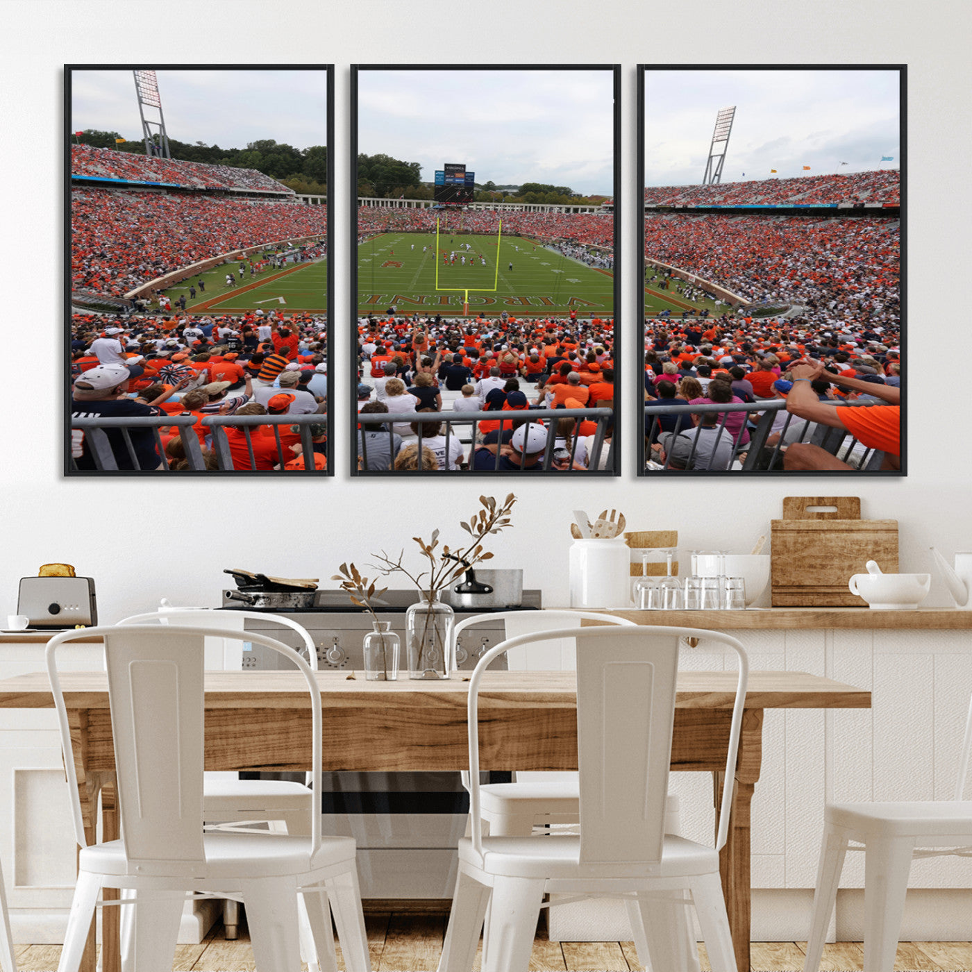 MGV-FC-60X30-3P - Virginia Cavaliers Football Team Print - Charlottesville Scott Stadium Print Wall Art Canvas