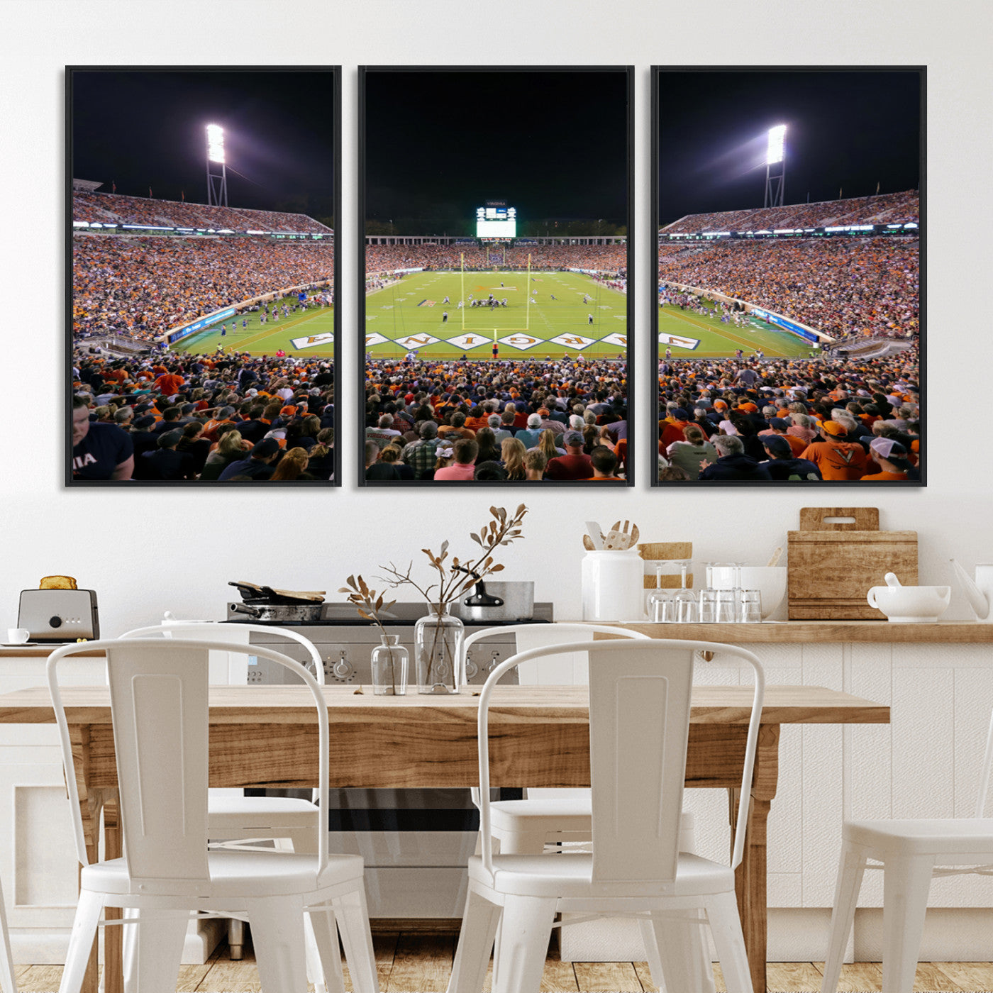 MGV-FC-60X30-3P - Virginia Cavaliers Football Team Print - Charlottesville Scott Stadium Wall Art Canvas Print