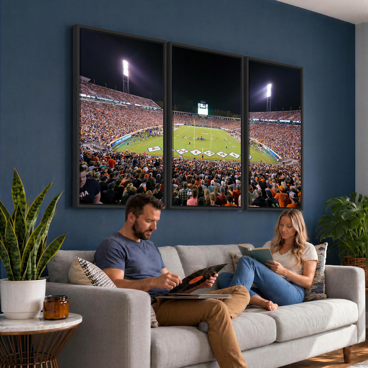 98441-MGV-CV-36X24 - Virginia Cavaliers Football Team Print - Charlottesville Scott Stadium Wall Art Canvas Print