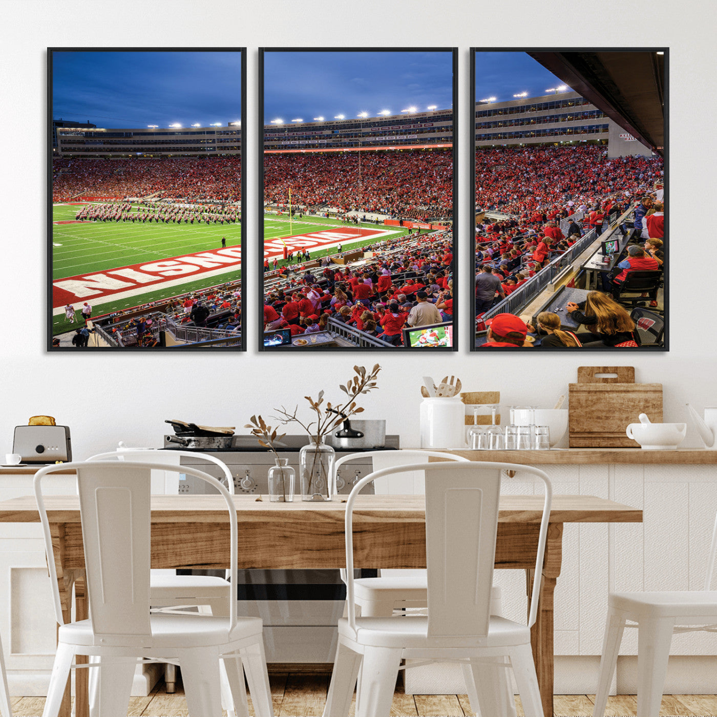 MGV-FC-60X30-3P - Wisconsin Badgers Football Team Print - Madison Camp Randall Stadium Wall Art, Wisconsin Badgers