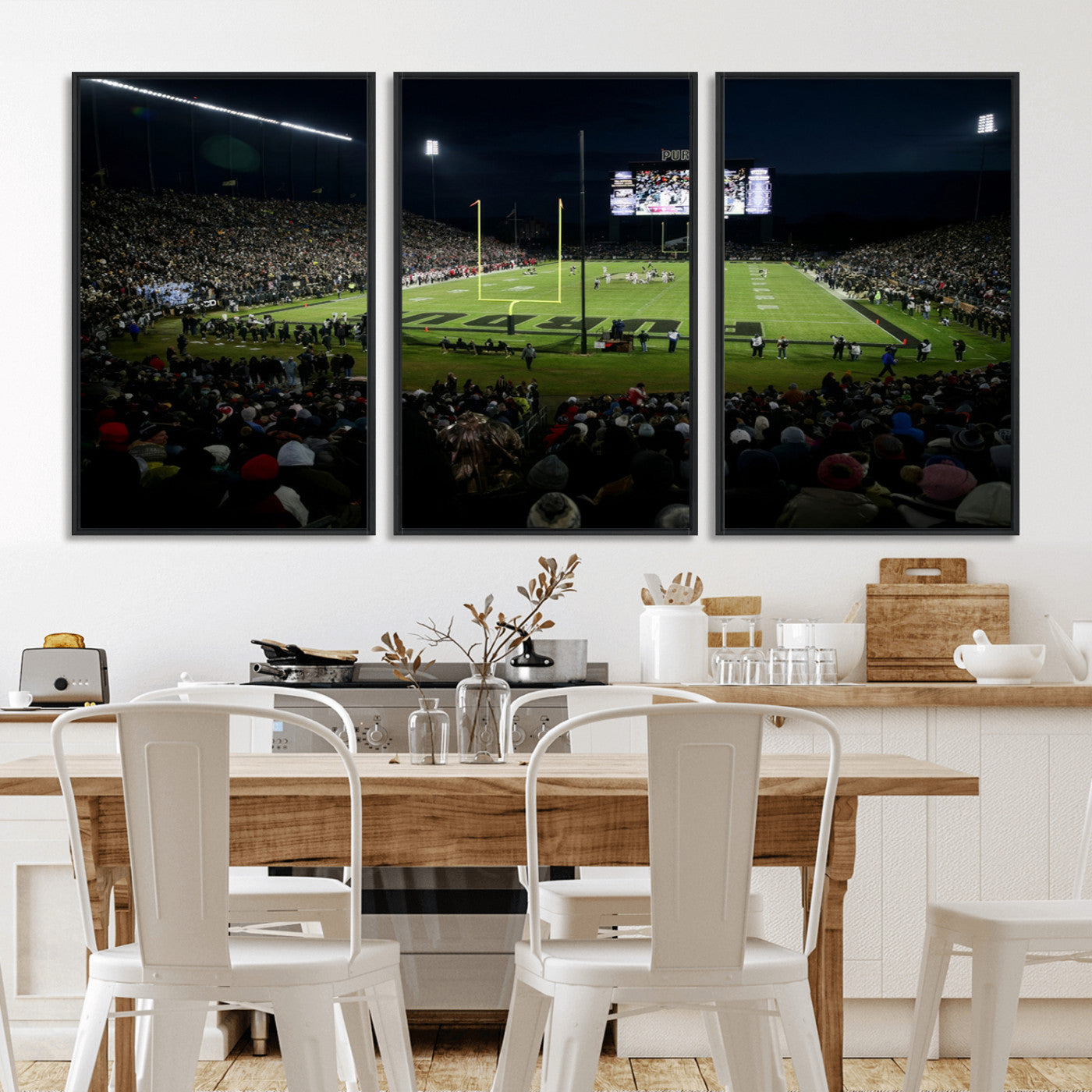 MGV-FC-60X30-3P - Purdue Boilermakers Football Team Print - West Lafayette Ross–Ade Stadium Wall Art Canvas Print
