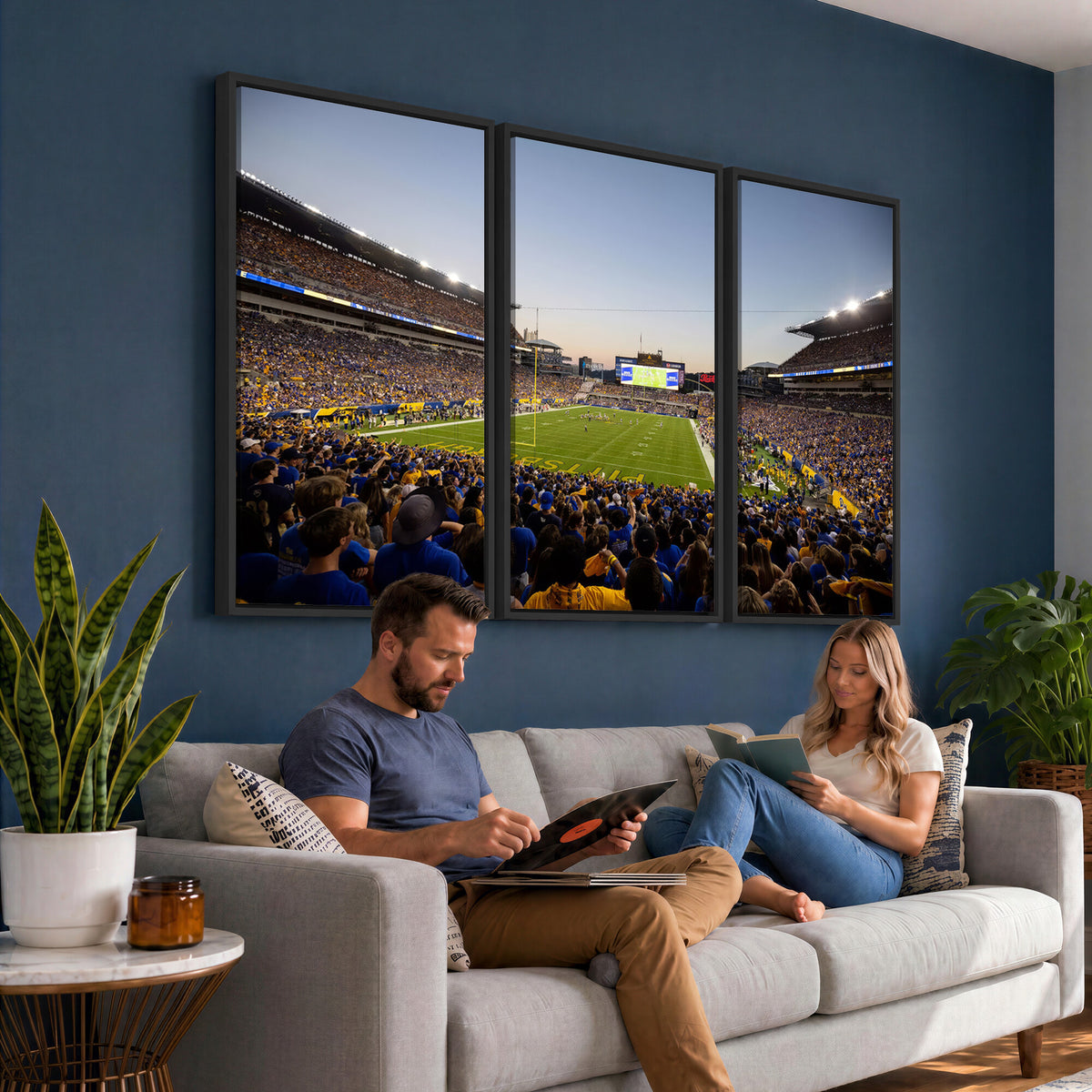 41853-MGV-CV-36X24 - Pittsburgh Panthers Football Team Print - Pittsburgh Acrisure Stadium Wall Art Canvas Print