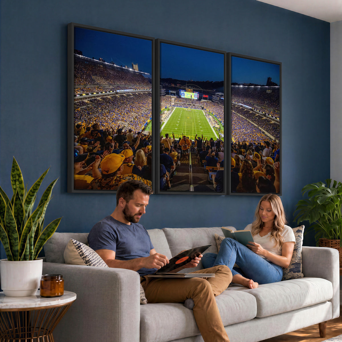 62297-MGV-CV-36X24 - Pittsburgh Panthers Football Team Print - Pittsburgh Acrisure Stadium Wall Art Canvas Print