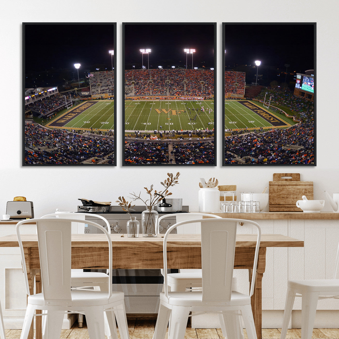 MGV-FC-60X30-3P - Demon Deacons Print Canvas, Football Team Print - Winston-Salem Allegacy Federal Credit Union
