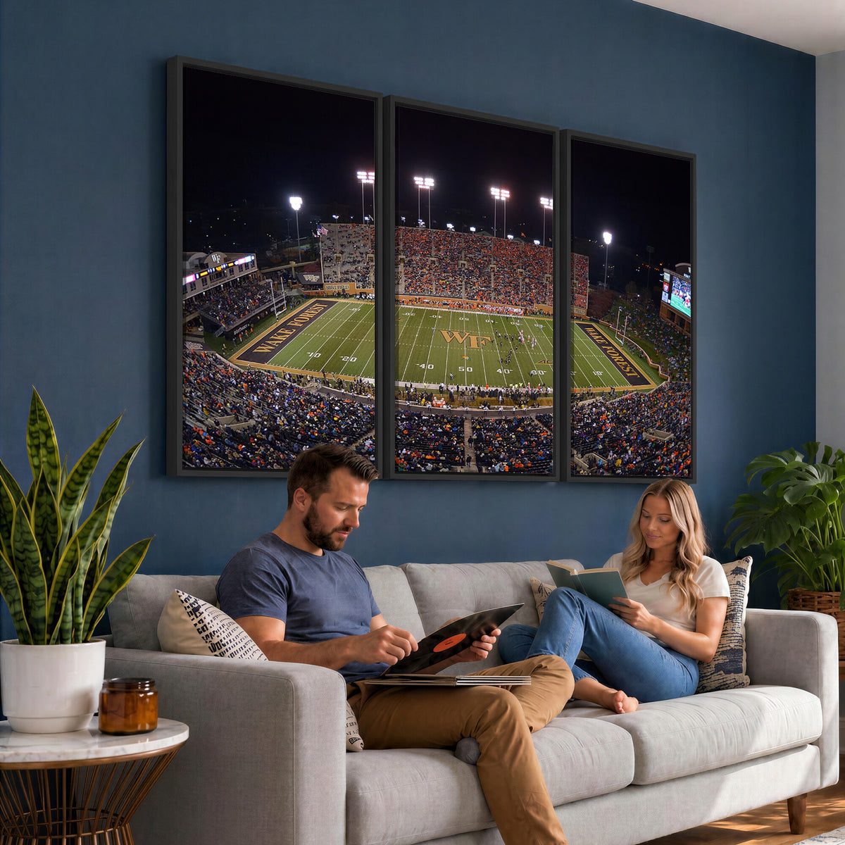 26033-MGV-CV-36X24 - Demon Deacons Print Canvas, Football Team Print