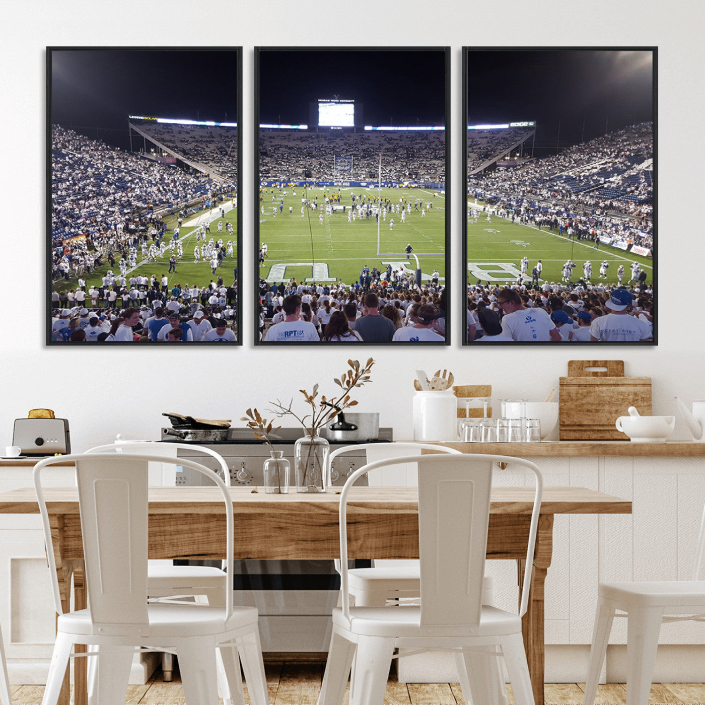 MGV-FC-60X30-3P - Brigham Young University Cougars Football Print Canvas - Provo LaVell Edwards Stadium Wall Art