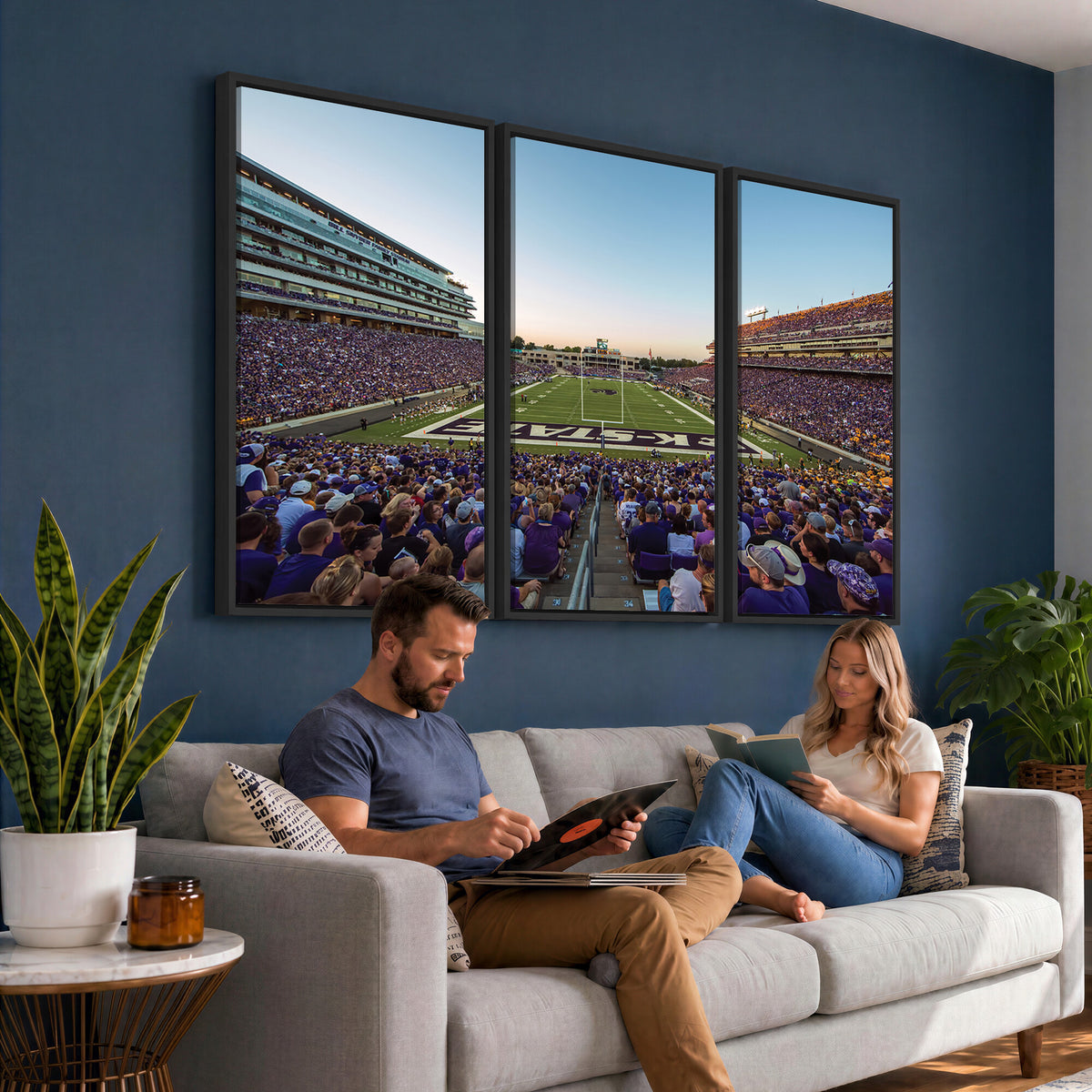 82792-MGV-CV-36X24 - Kansas State University Wildcats Football Team Print - Manhattan Bill Snyder Family Football Stadium