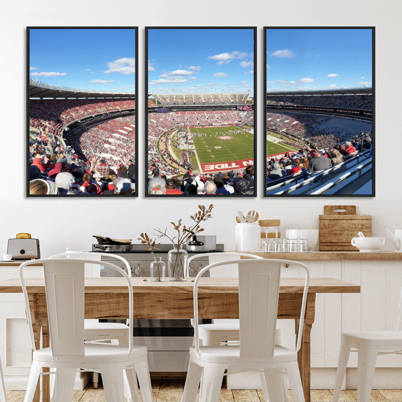 MGV-FC-60X30-3P - University of Alabama Crimson Tide Print Wall Art - Tuscaloosa Bryant-Denny Stadium Wall Art Canvas