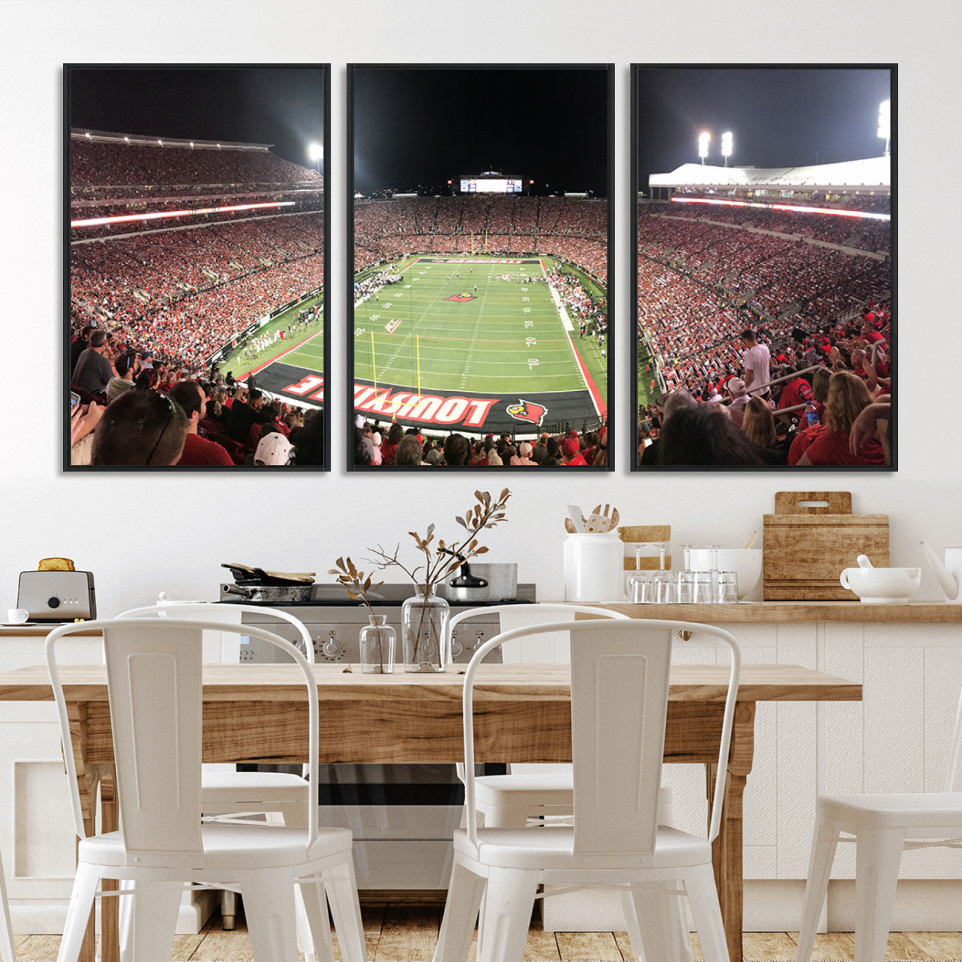 MGV-FC-60X30-3P - University of Louisville Cardinals Football Team Print - Louisville Cardinal Stadium Wall Art Canvas