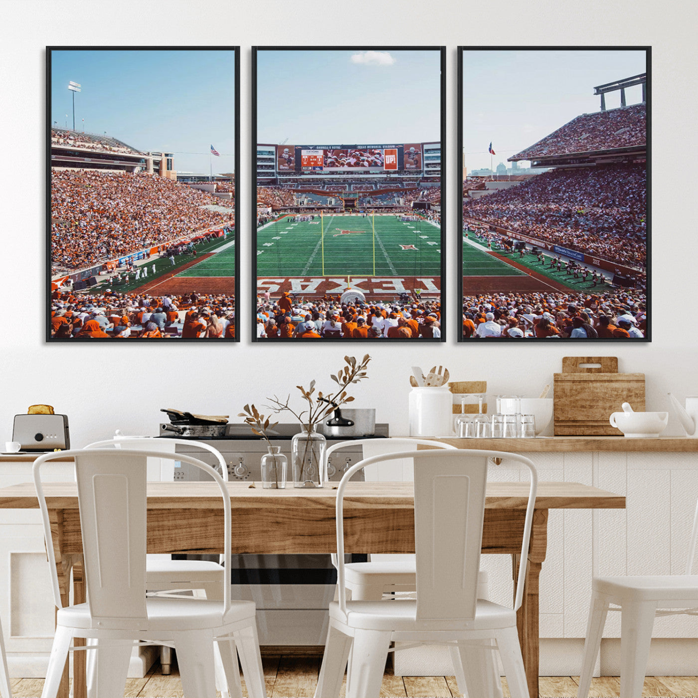 MGV-FC-60X30-3P - Framed Texas Memorial Stadium Canvas, University of Texas Longhorns Football Team Print - Austin