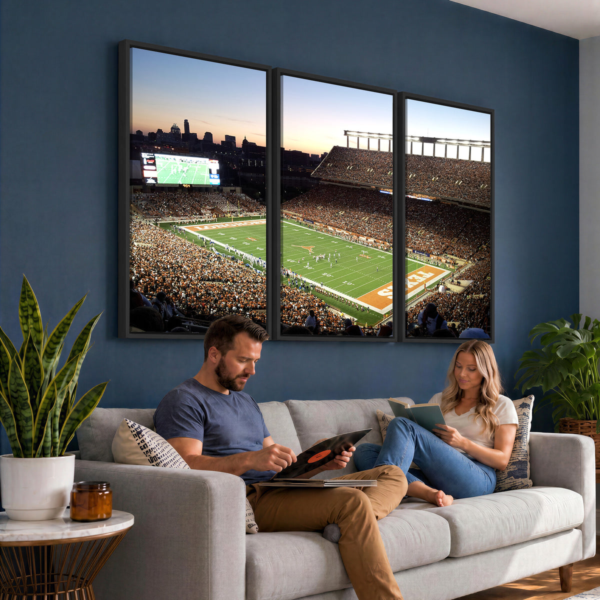 11455-MGV-CV-36X24 - Darrell K Royal-Texas Memorial Stadium Canvas Wall Art - Texas Longhorns Football Match
