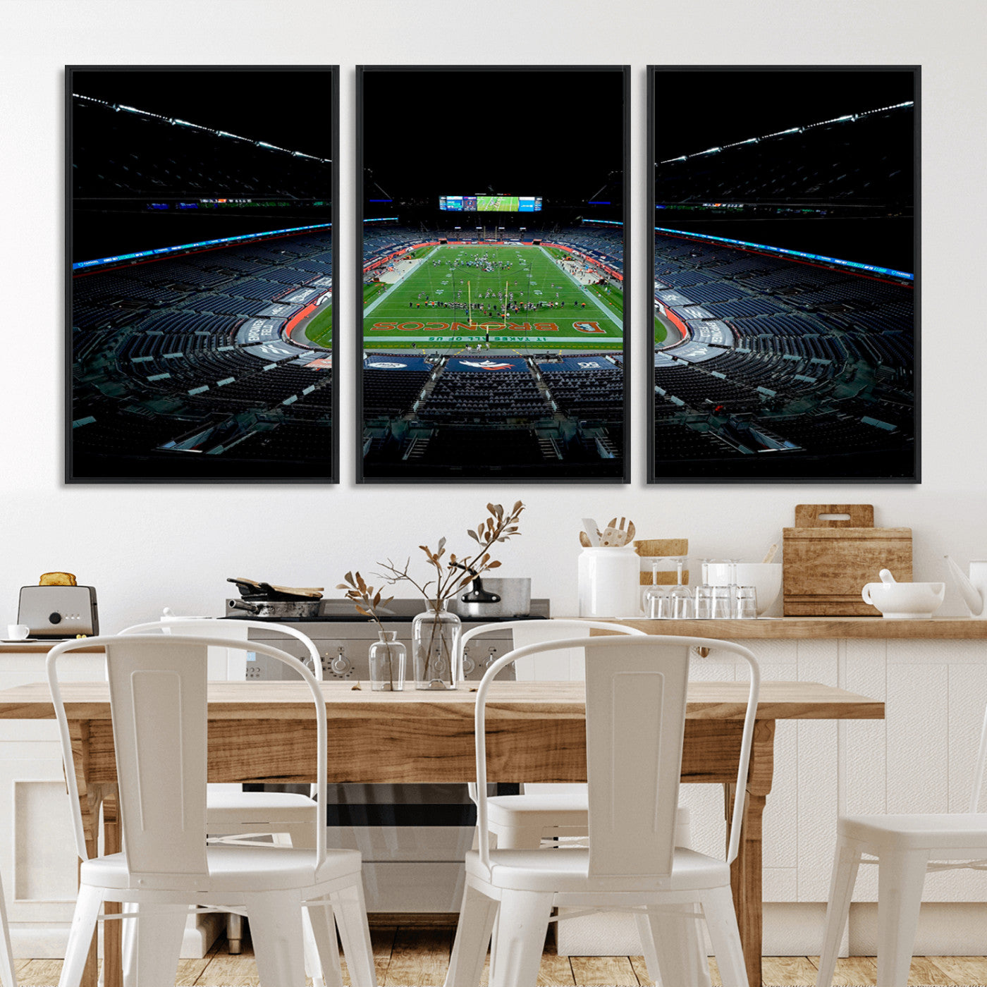 MGV-FC-60X30-3P - Denver Broncos Football Team Print Canvas- Denver Empower Field at Mile High Stadium Wall Art Canvas