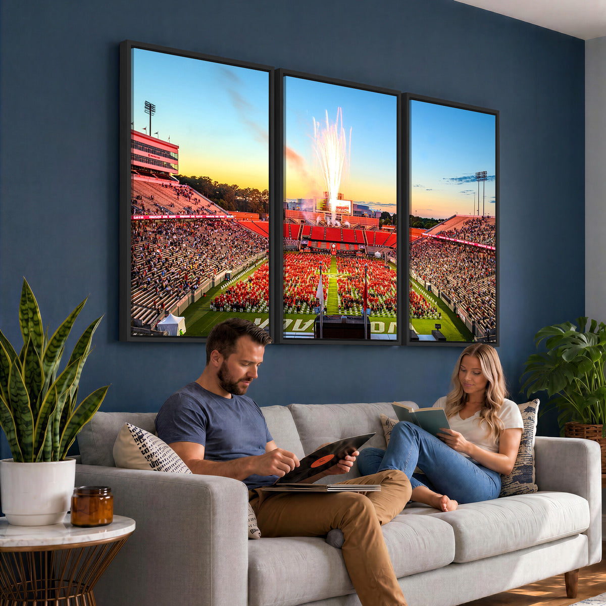 18017-MGV-CV-36X24 - North Carolina State University Canvas Print, Wolfpack Football Team Print