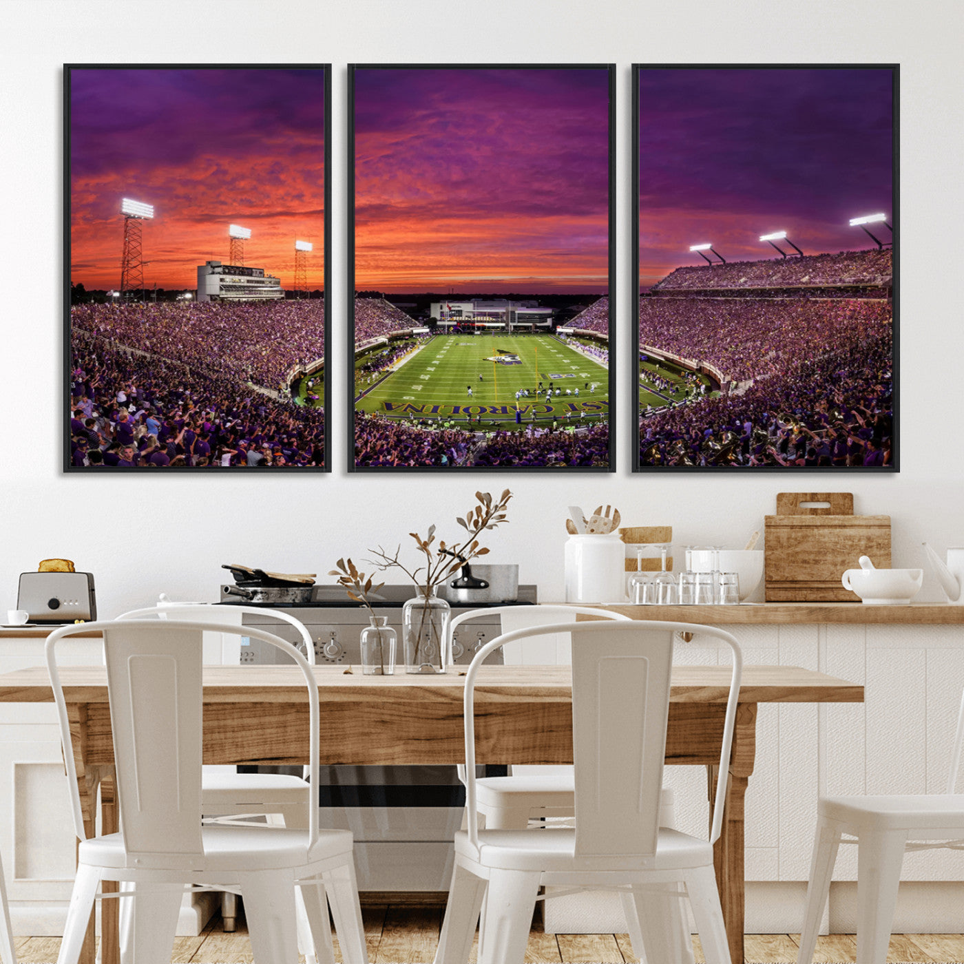 MGV-FC-60X30-3P - East Carolina University Pirates Football Print Canvas- Greenville Dowdy-Ficklen Stadium Wall Art