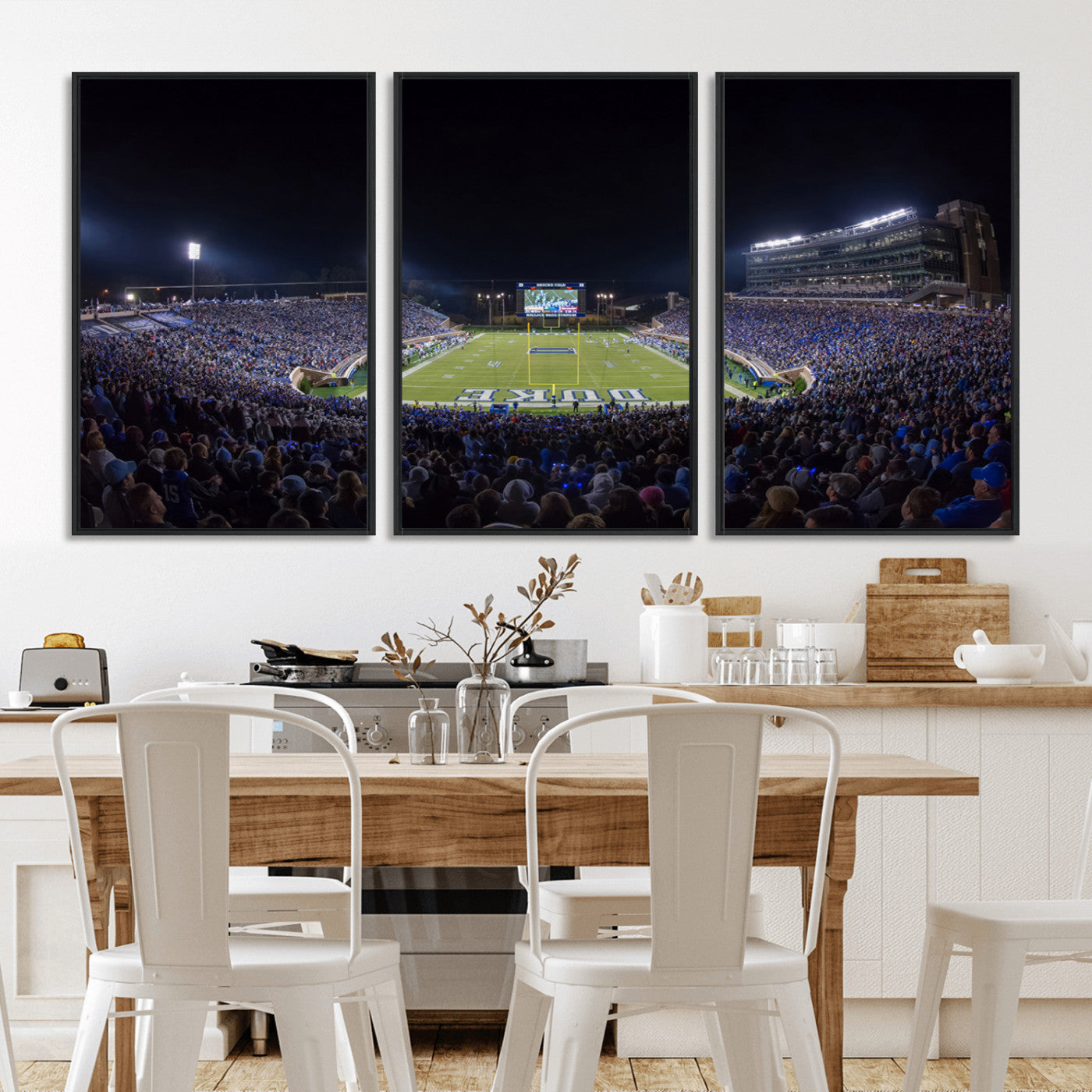 MGV-FC-60X30-3P - Duke University Blue Devils Football Team Print - Durham Wallace Wade Stadium Wall Art Canvas Print