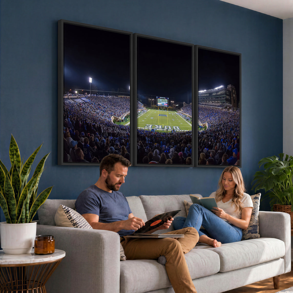 21070-MGV-CV-36X24 - Duke University Blue Devils Football Team Print - Durham Wallace Wade Stadium Wall Art Canvas Print