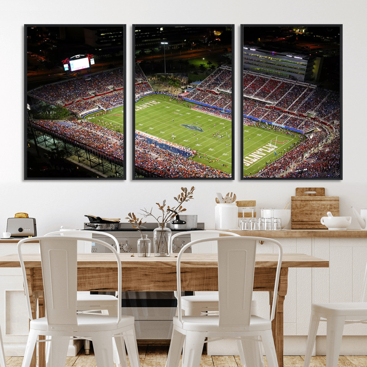 MGV-FC-60X30-3P - Florida Atlantic University Owls Canvas Print, Football Team Print - Boca Raton FAU Stadium Wall Art
